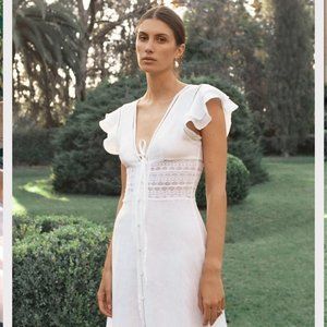Maia Bergman white linen dress XS